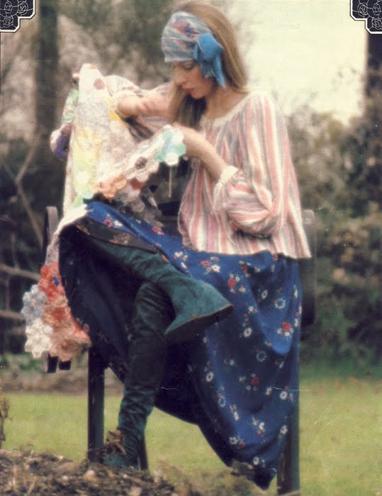 Shirt from Bus Stop. Skirt from Forbidden Fruit. Boots by Biba.