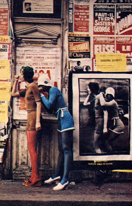 Outfit on left by Ritva. Outfit on right by Paul Reeves for Universal Witness.