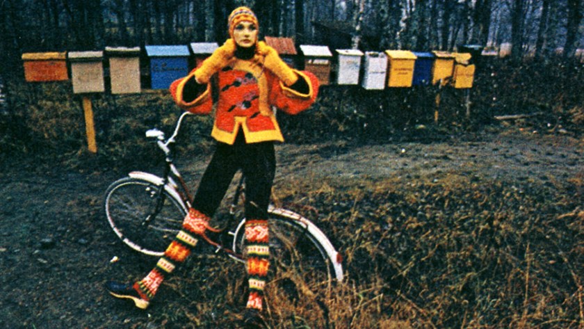 Red fake fur jacket by Annacat