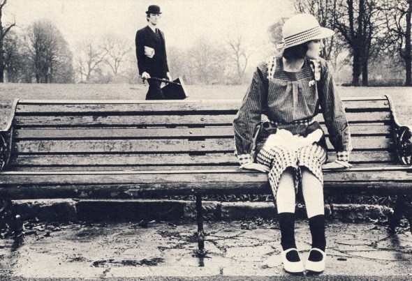 Pink straw panama hat by Jean Charles Brosseau. Cotton smock and cotton trousers by Lizzie Carr for Plain Clothes. Shoes by Anello and Davide.