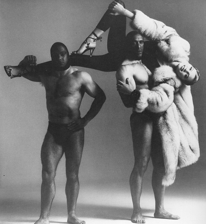 Coat by Frank Cooney. Black long sleeve leotard and black footless tights by Dansez from Topshop. Black leather sandals by Manolo Blahnik