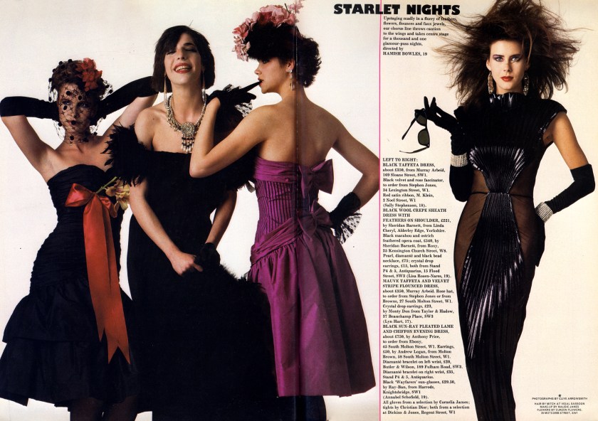 Upstaging madly in a flurry of feathers, flounces and faux jewels, our chorus line throws caution to  the wings and takes centre stage for a thousand and one glamour-puss nights, directed by Hamish Bowles, 19.