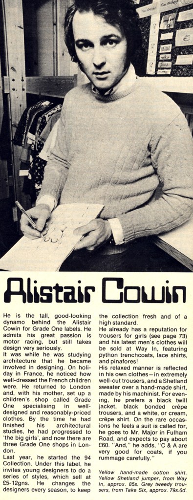 Alistair Cowin photographed by John Carter for 19 Magazine, April 1969