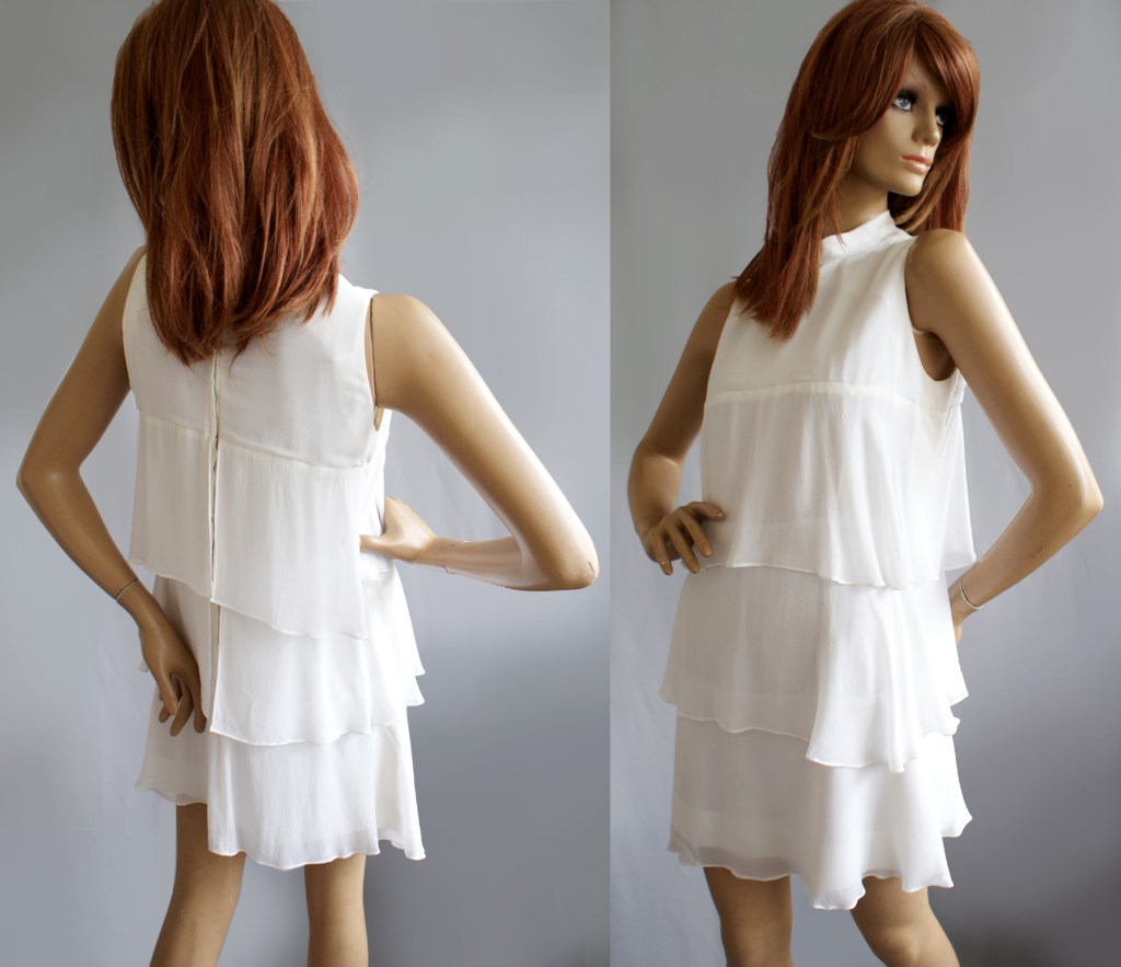 Alistair Cowin 1960s chiffon mini dress at Vintage-a-Peel