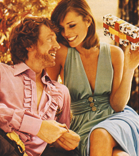 Put on your most sexy dress—something nice and bare that shows a lot. David Collings, bearded for his part in Ken Russell's Mahler, approves of girls who get "all dolled up". He likes throwing instant parties: "Italian food, loads of wine, lots of talk. I then just let things happen. Surprises are always fun." Jane provides just the right degree of suspense in a slashed to the waist dress by Bernshaw, £19. 