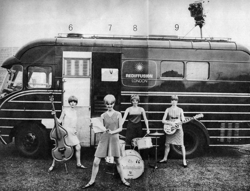 Left to right: Herringbone dress  by Quorum, Ansdell Street; Striped dress by Quorum. Large Onyx ring from Palisades. Shoes from Lennards; Three-coloured gaberdine dress by Wallis; Wool jersey dress by John Bates at Jean Varon. Low heeled shoes by Character.