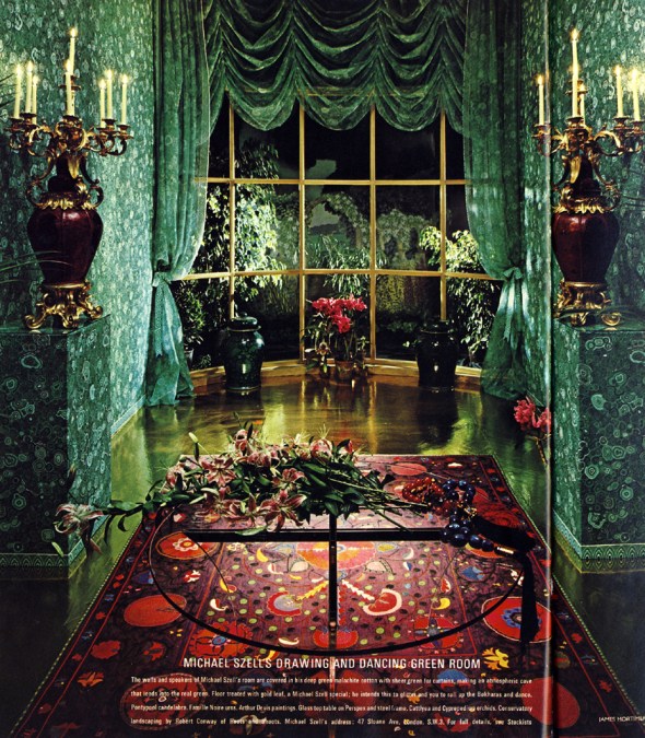 Michael Szell's Drawing and Dancing Green Room. 